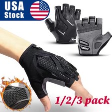 Men Cycling Gloves Bike Half Finger MTB BIike Bicycle Padded Fingerless Sport US