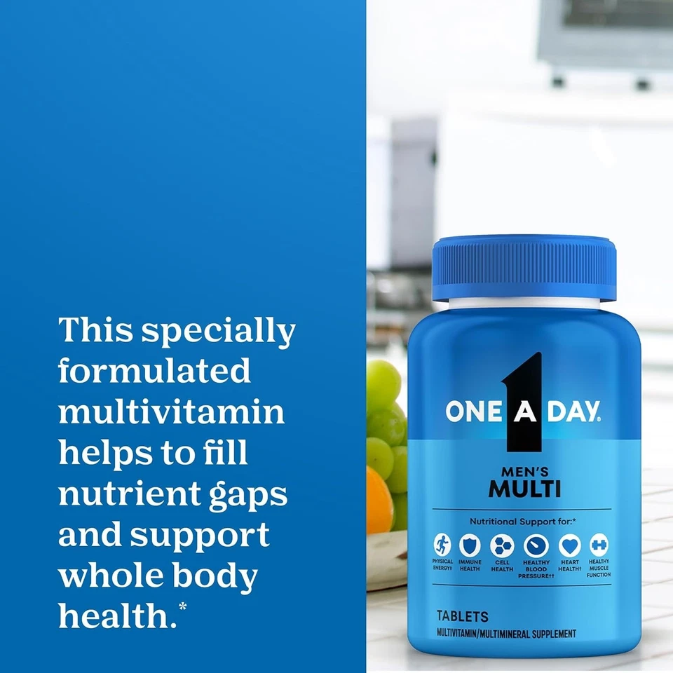 Multivitamínico One A Day para Hombres - Multivitaminas diarias para Hombres con Vitamina D, Zinc,  Foto 4 de 4