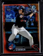 2016 Bowman Chrome Prospects Orange Shimmer Refractors #BCP214 Bradley Zimmer