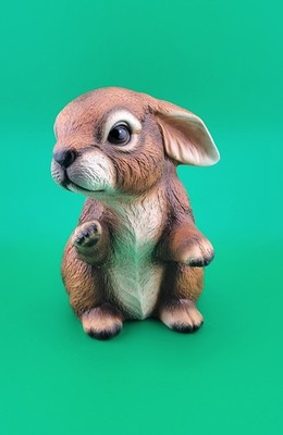 Bunny Harvey Knox Kingdom Brown Ceramic Rabbit Global Art Japan Easter Figurine 