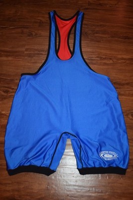 Empire State Games vtg Brute Wrestling Singlet Red Blue Reversible Men's XXL 2XL