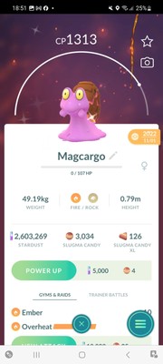 Pokemon Go Shiny Magcargo 