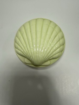 AGiftCorp Green Sea Shell Ceramic Trinket Dish With Lid Pottery Decor