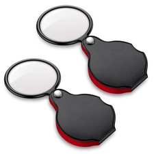 Portable 2PCS Magnifying Glass Set for Reading Hobbies, PHICANT 1.96"