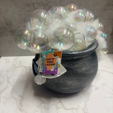 Halloween Light Up Bubbling Cauldron Iridescent Purple Glow Witch Decor NWT