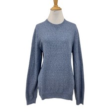 J McLaughlin Sweater M Medium Blue Heather Long Sleeve Crew Neck Cotton Pullover