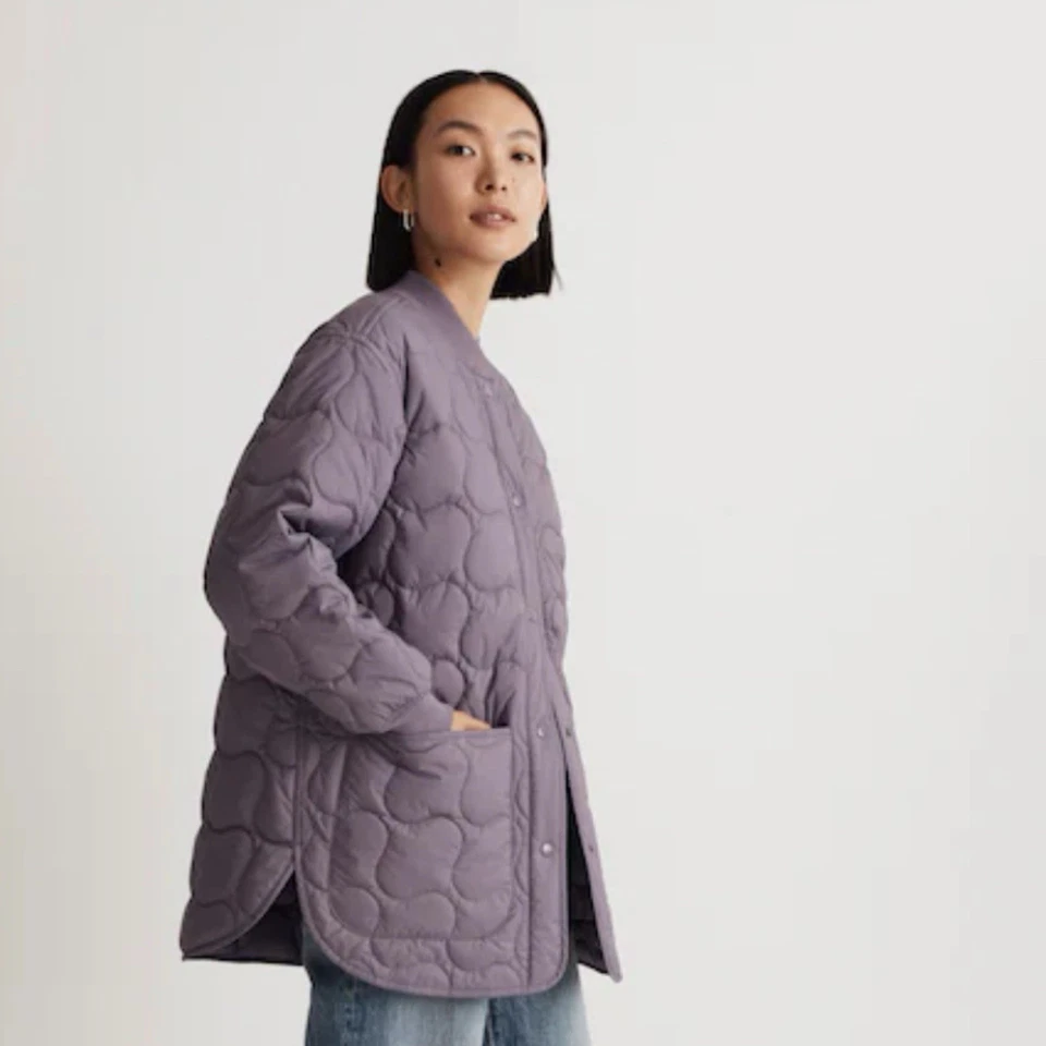 Madewell стеганая куртка-бомбер большого размера XS фиолетовый NM539 - Изображение 3 из 4