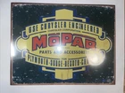 Mopar Parts And Accessories Cave Tin Metal Sign 12” X16” Vintage Look Brand New