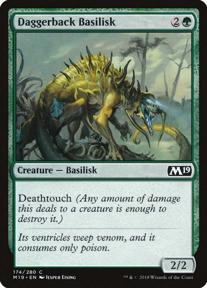2018 Magic: The Gathering Core Set 2019 Daggerback Basilisk (#174, C, Near Mint)