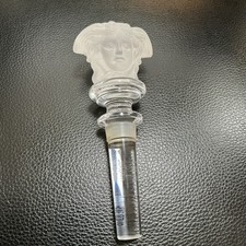 VERSACE Rosenthal Frosted Crystal Wine Bottle Stopper Medusa Head