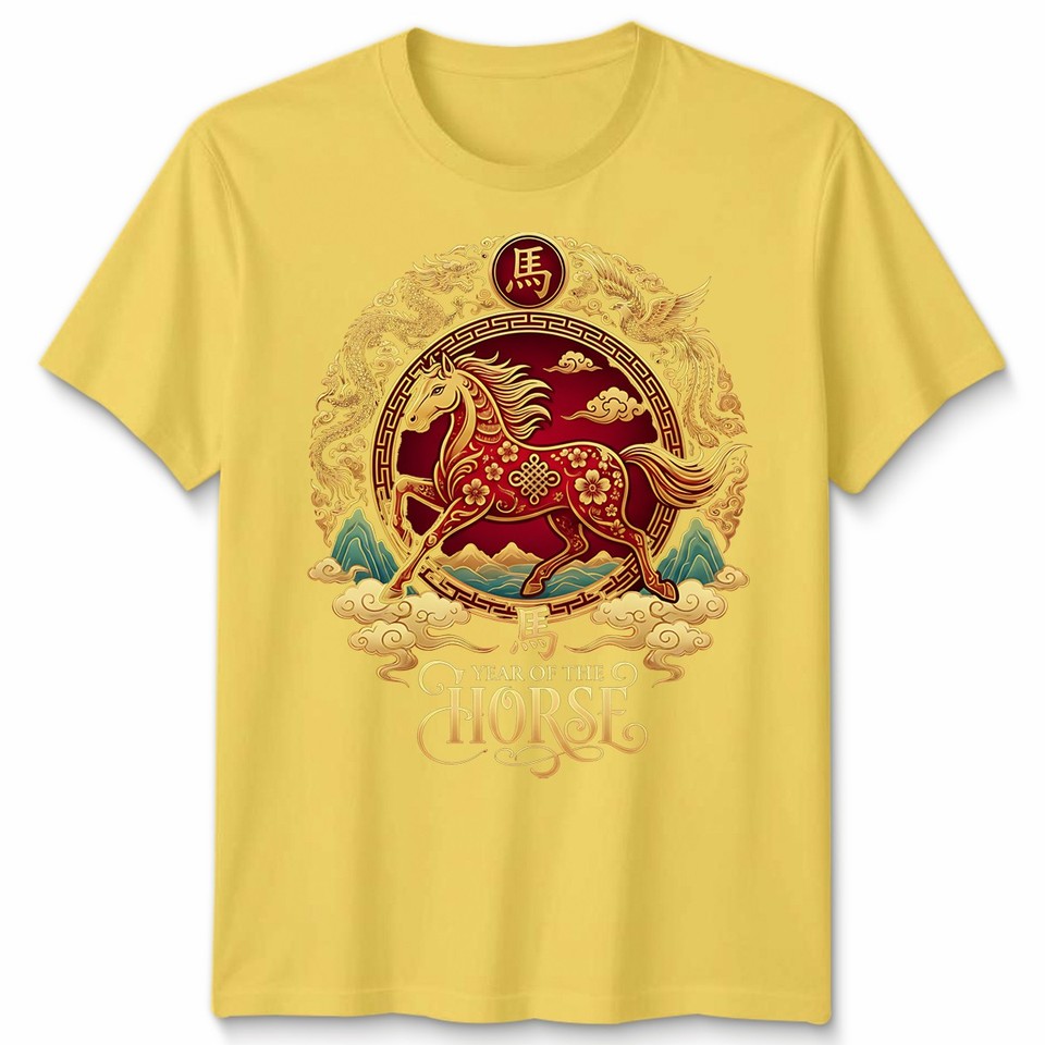 Ebay Uk Fashion Women S Clothing 2026.Lunar Chinese New Year 2026 Year of The Horse Men Women T Shirt Red ...