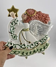 Fitz and Floyd Moonbeams Angel Christmas Plate Candy Dish Holiday Tableware Dish