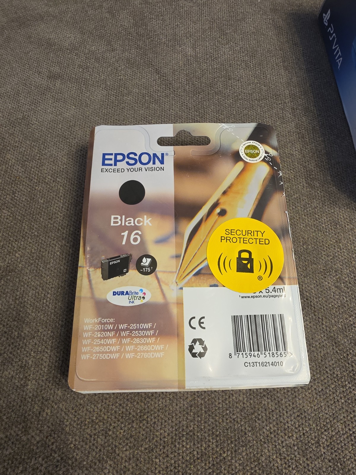 Genuine Epson 16 Black DURABrite Ultra Ink Cartridge (C13T16214010) - Sealed