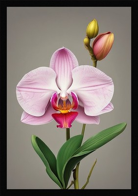 Modern Orchid Framed Wall Art Poster Canvas Print Picture