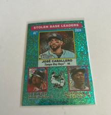 2025 Topps Heritage - AL Stolen Base Leaders Light Blue Aqua Sparkle #198
