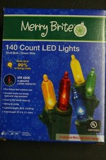 MERRY BRITE 140 ct. multi COLOR LED STRING MINI LIGHTS INDOOR OUTDOOR 37.5' lot