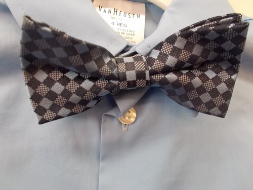 Boys Van Heusen $50 4pc Charcoal & Light Blue Vest Suit Size 4 - 7 - Picture 6 of 9