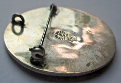 Broche Vintage En Argent Sterling Et Nacre Gravée - Modèle N.D - Superbe Bijou Ancien