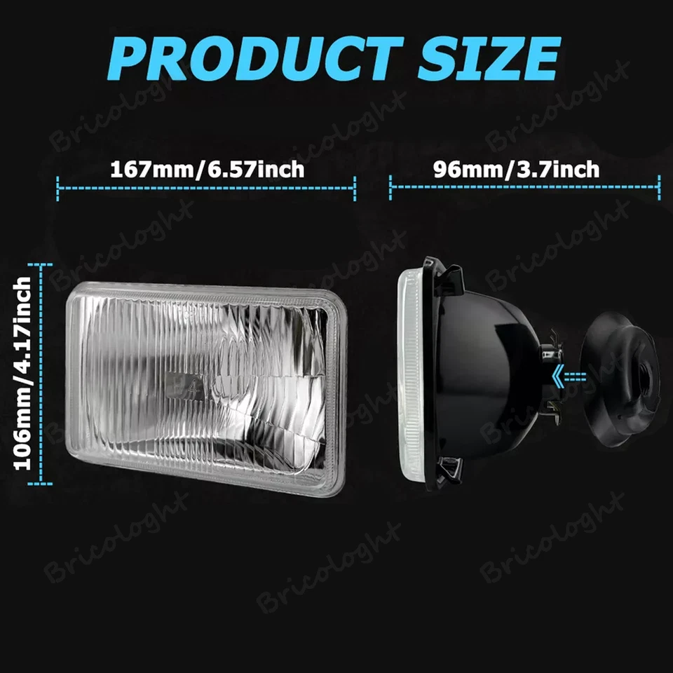 Par de faros LED 4x6" haz sellado alto/bajo para Chevrolet S10 1995 1996 1997 Foto 2 de 4