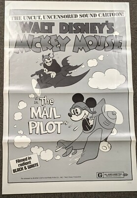 The Mail Pilot Walt Disney Productions Poster Cute Mickey Mouse