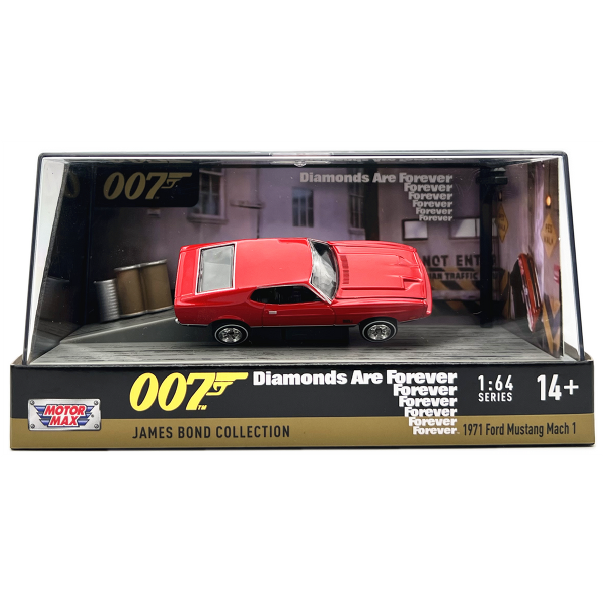 MOTORMAX 1/64 - 007 JAMES BOND - 1971 FORD MUSTANG MACH 1 RED W