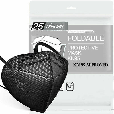 BLACK KN95 Protective 5 Layers Face Mask Disposable Mouth Cover Respirator (X20
