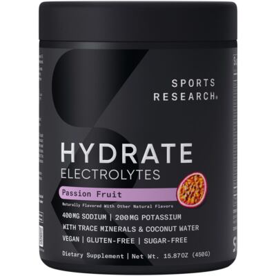 Hydrate Passion Fruit Drink Mix (90 Servings)   Refreshing Electrolyte Power