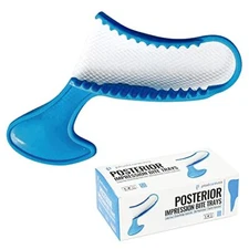 50 Posterior Blue Disposable Dental Bite Registration Trays, Impression Trays 1