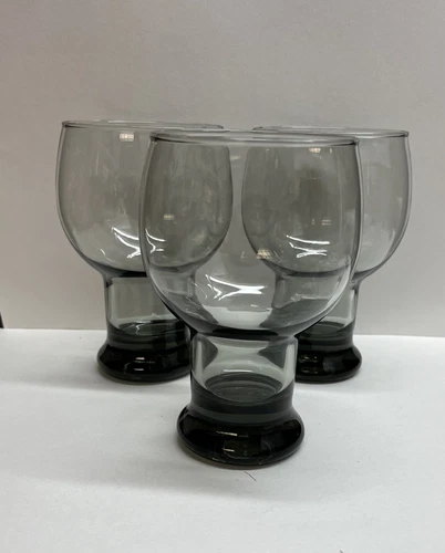 Federal Glass Sundown (3) Smoke Beer Glasses Vintage Home Entertainment 5 1/2”