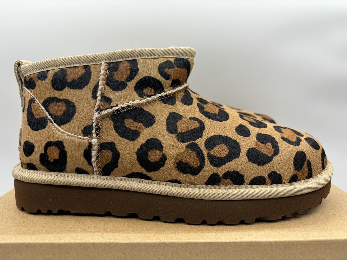 UGG Classic Ultra Mini Spotty Shearling Boot Cheetah Leopard Size UGG Classic Ultra Mini Spotty Shearling Boot Cheetah Leopard Size