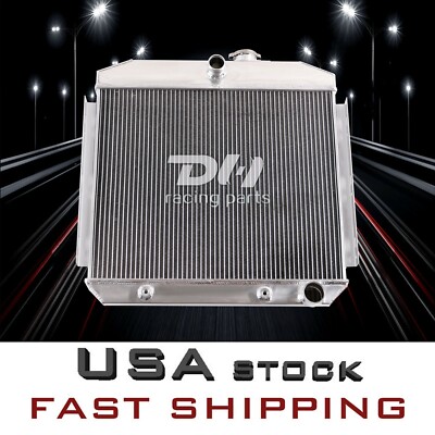 3 Row Downflow Aluminum Radiator for 1955-57 Chevy Bel Air Nomad 6 Cyl V8 Mount