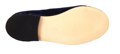 DE OSU - Spain -Girls Navy Velvet Patent Bow Dress Party Shoes -European -Size 8 - Picture 5 of 5