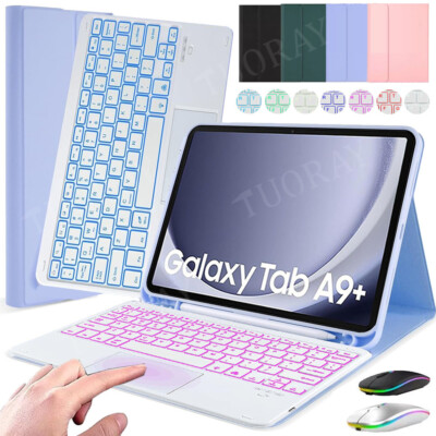 For Samsung Galaxy Tab A9 Plus 11'' Tablet Backlit Touchpad Keyboard Case Mouse