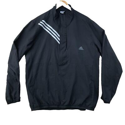 Adidas schwarz hochgeschlossen Polyester Active Wear Sport Sweatshirt Herren Größe UK L