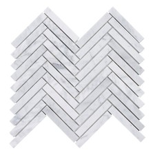 Cream Gray Quartzite Marble Stone Herringbone Mosaic Tile Kitchen Backsplash