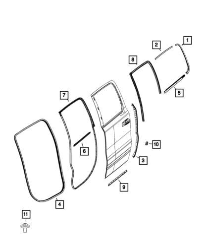 Moldura de apertura de luz del día izquierda para Ram 1500 2019-2023 (N/P 68285787AG)