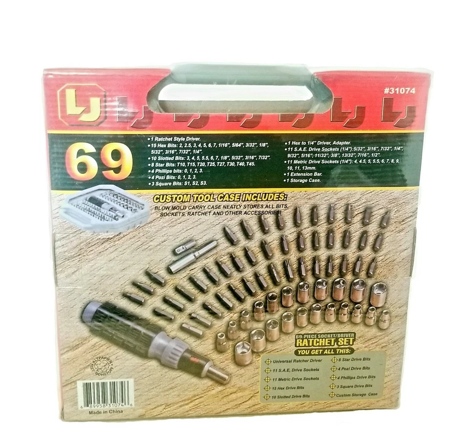 69-Piece Socket/Driver Ratchet Set with Custom Tool Case NEW - Image 3 of 3