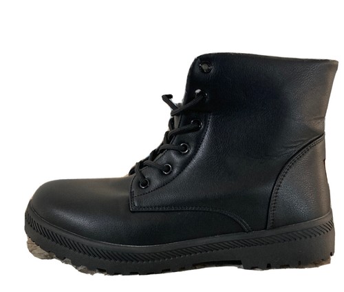 GO Womens Fur Lined Ankle Boots Black 