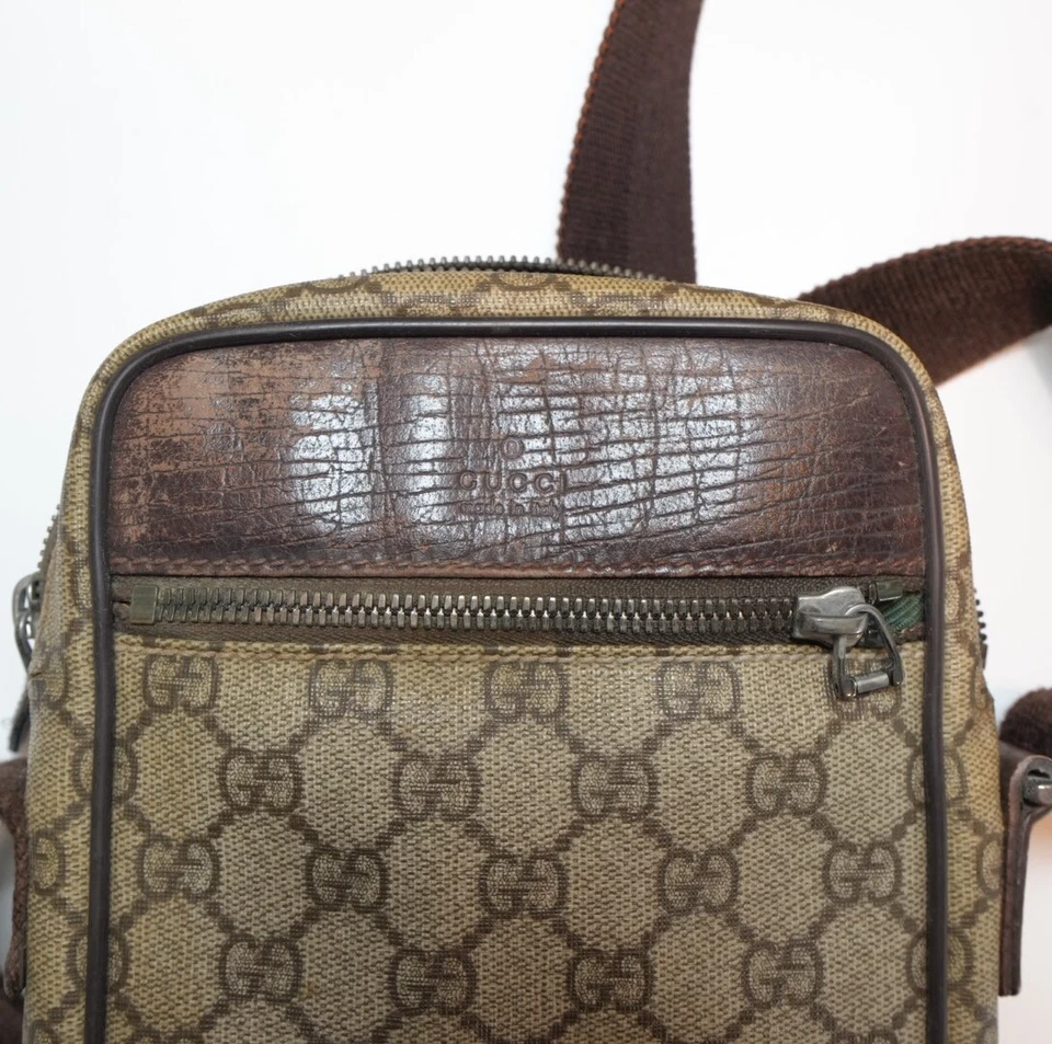 Bolso de Hombro Gucci GG Supreme Lona Cuero Beige Foto 4 de 4