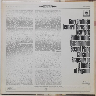 クラシック 213. GARY GRAFFMAN 24CD LP Vinyl Record - Gary Graffman - Rachmaninoff Second Piano