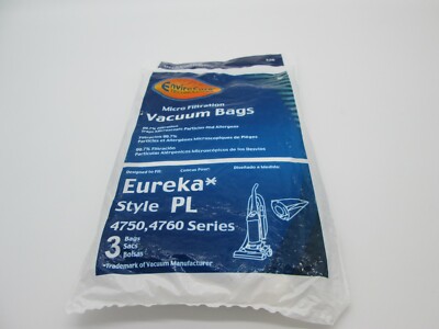 Enviro Care Technologies Micro Filtration Vacuum Bags Eureka Type PL pack of 3