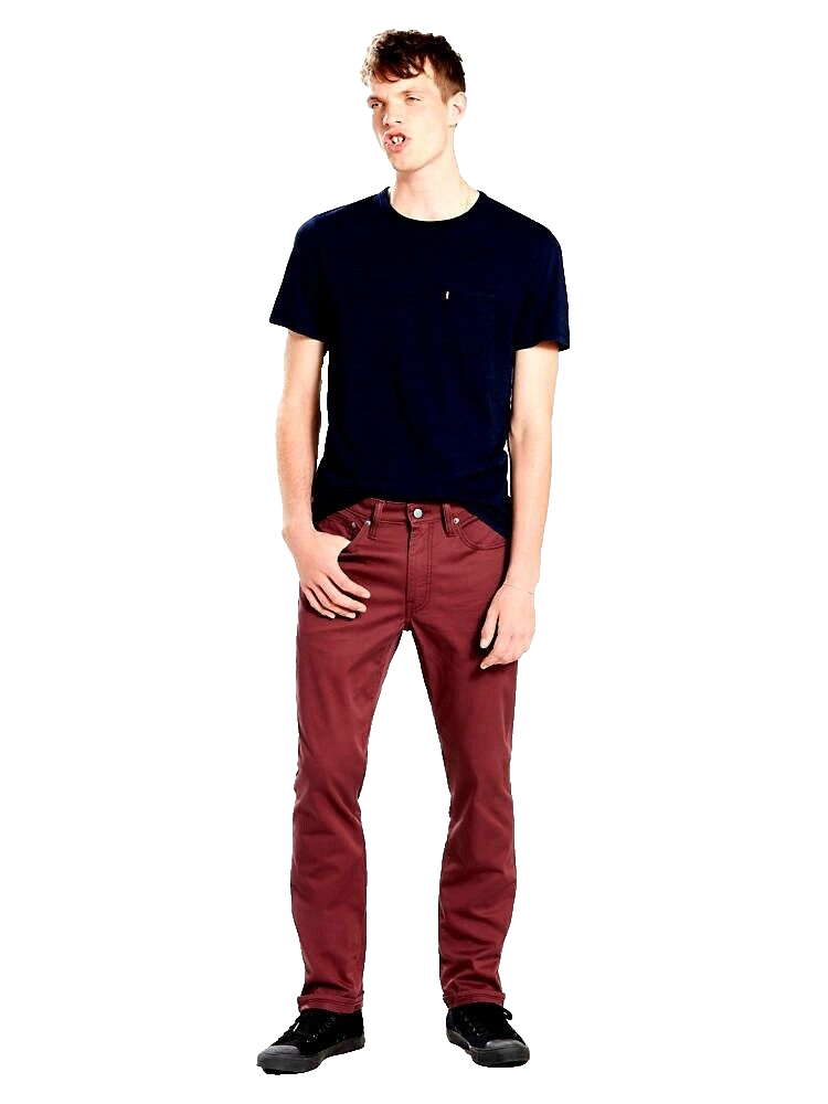 Levi's Mens 511 0104 Burgundy Commuter Pro Slim Fit Stretch Denim Jeans 28 x 32