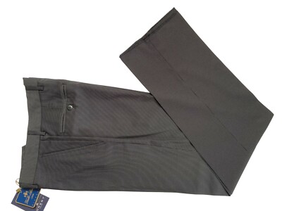 FOREST Men's Classic Pants, Medium Grey Millerighe DROP 6 Wool Blend.