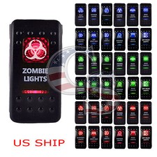 Red Light Led Zombie 12v 20a 10a 5-pin Rocker Toggle Switch Car Boat Waterproof Red Light Led Zombie 12v 20a 10a 5-pin Rocker Toggle Switch Car Boat Waterproof