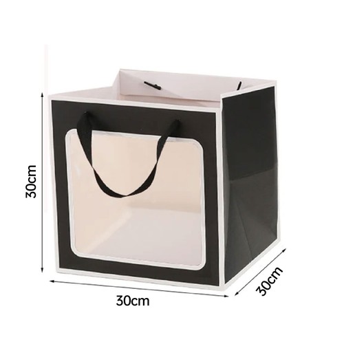 20x Flower Doll Gift Bag Clear Window Packaging Bags Square Box Cake Baking Tote - Picture 16 of 36