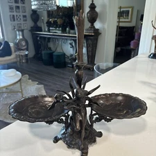 Antique Victorian Bronze Centerpiece Epergne