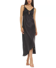 New 66 Flora By Flora Nikrooz STELLA Black HONEYMOON Long LINGERIE Nightgown S