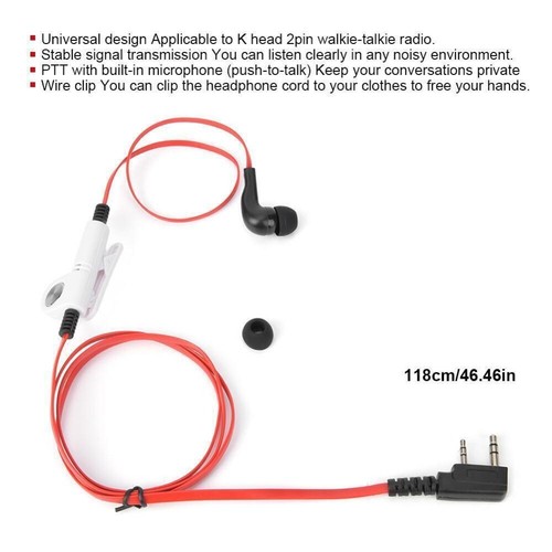 Two Way Radio Earphone PTT Mic Walkie Talkie Earphones for Kenwood Baofeng - Zdjęcie 12 z 16