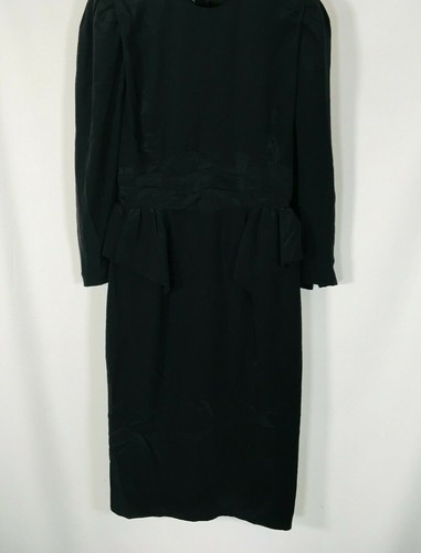 ESCADA Vintage BLACK Silk DRESS Size 38 
