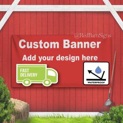 Custom Vinyl Banner - Personalized, Advertising, Event Banner - Print Image, Log